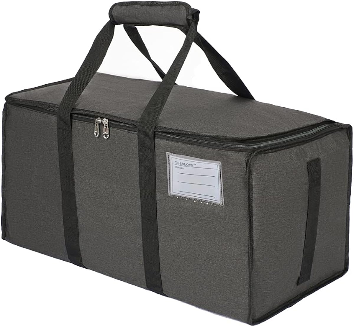 TESSLOVE Extra Large Storage Tote with Zippers & Carrying