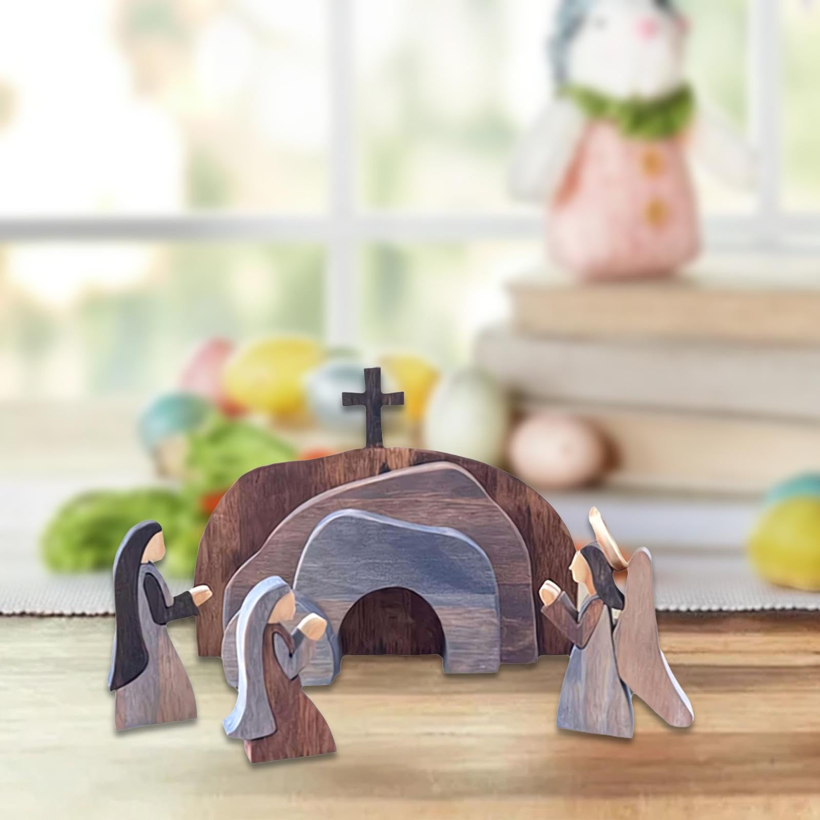 Tachiuwa Easter Resurrection Scene Set Figurines Sturdy Decorations for Counters Cabinets Office