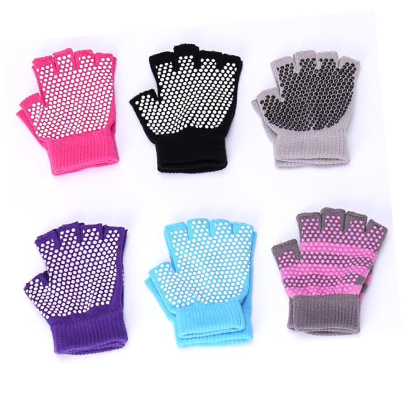 2 pezzi Guanti senza dita Guanti in maglia Guanti neri Guanti ad attrito Tavolo anti in maglia Occhielli da tennis Guanti fitness non intensivo Mezzi guanti antiscivolo Guanti in cotone Yoga