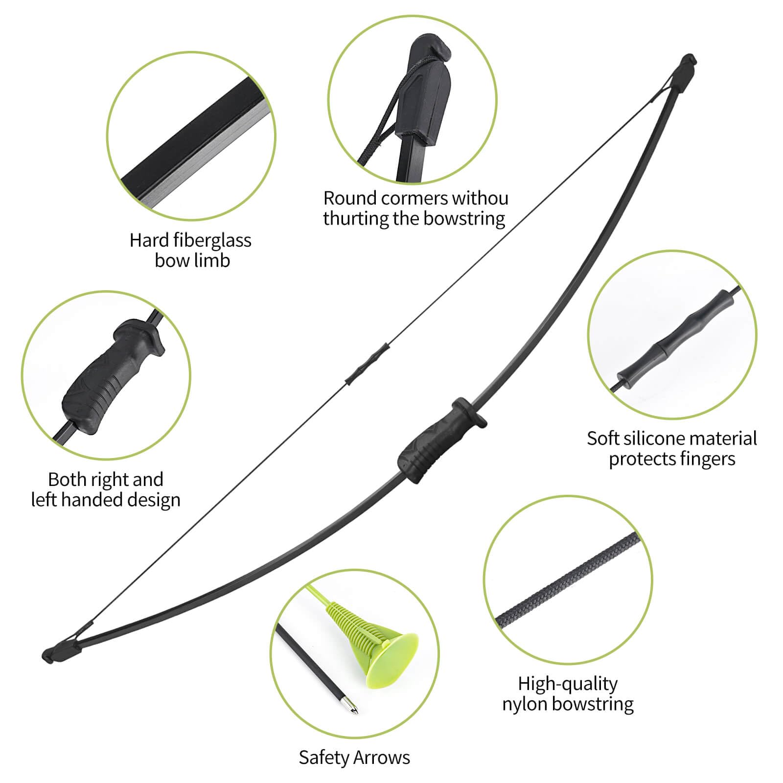 Bogenschießen Recurve Bogen und Pfeil Jugendbogen Set, Bogenschießen Anfänger Geschenk mit 4 Pfeile 5 Ziel Gesicht,Outdoor Sport Spiel Langbogen