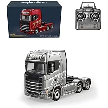 RC Truck, 1/18 Scale 6x4 770S Heavy Duty Tractor-RC Semi Trailer with Rear Wheel Drive, Adult Collectible Model for Teens Grey