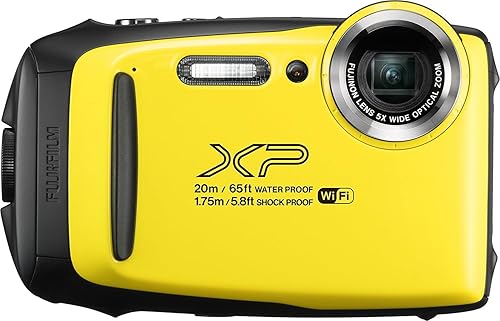 Fujifilm FinePix XP130 - Cámara digital impermeable con tarjeta SD de 16 GB, color amarillo, 2.78 x 4.34 x 1.26 pulgadas (Paquete FinePix XP120 -