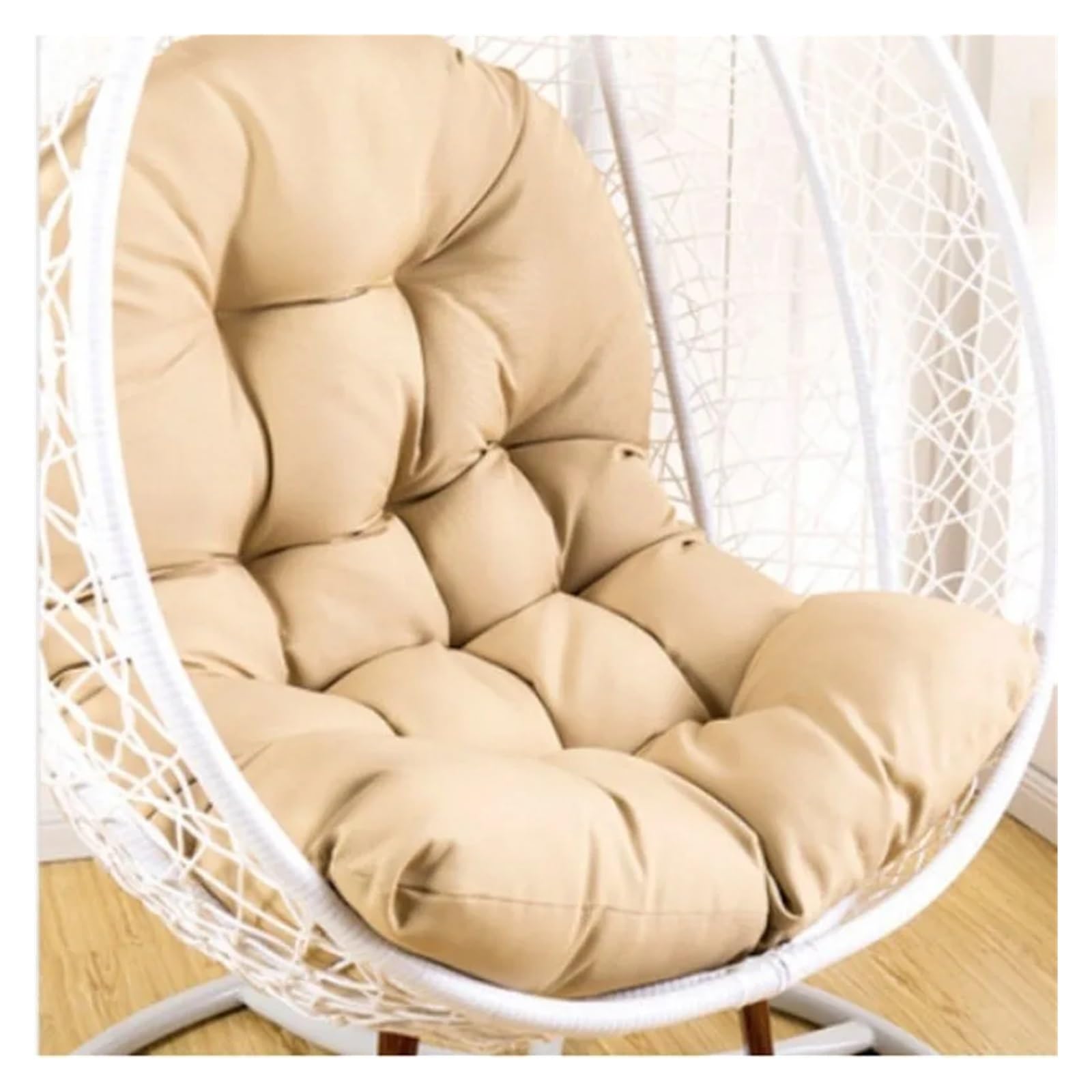 RRYPBOVG Hanging Chair Cushion Egg Chair Swing Cushion, Egg Chair Cushion Hanging Hammock Chair Cushion(Beige)