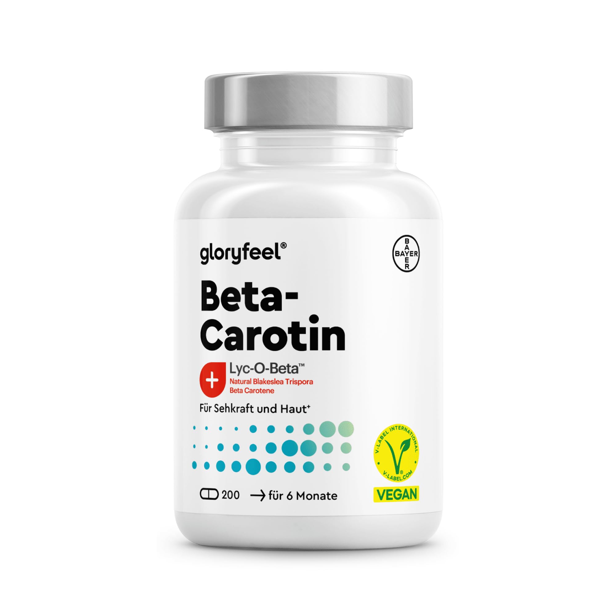 Beta-Carotin Bräunungskapseln 200 vegane Kapseln - Markenrohstoff Lyc-O-Beta® aus Blakeslea trispora - mit Karottenextrakt - Provitamin A für Sehkraft, Haut & Immunsystem* - in Deutschland entwickelt