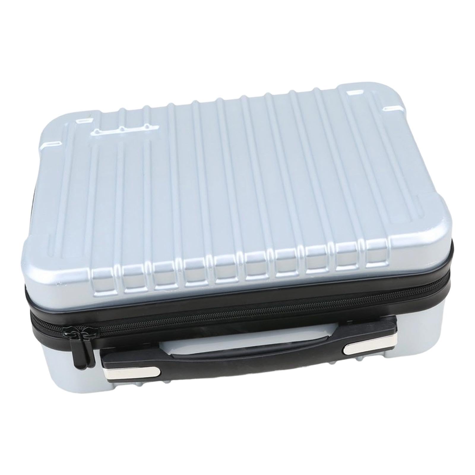 Control Remoto Maleta Protectora Estuche Organizador Bolsa con Espuma Doble Capa Material PC Adecuado para Modelistas Almacenamiento Seguro Transporte, Plata