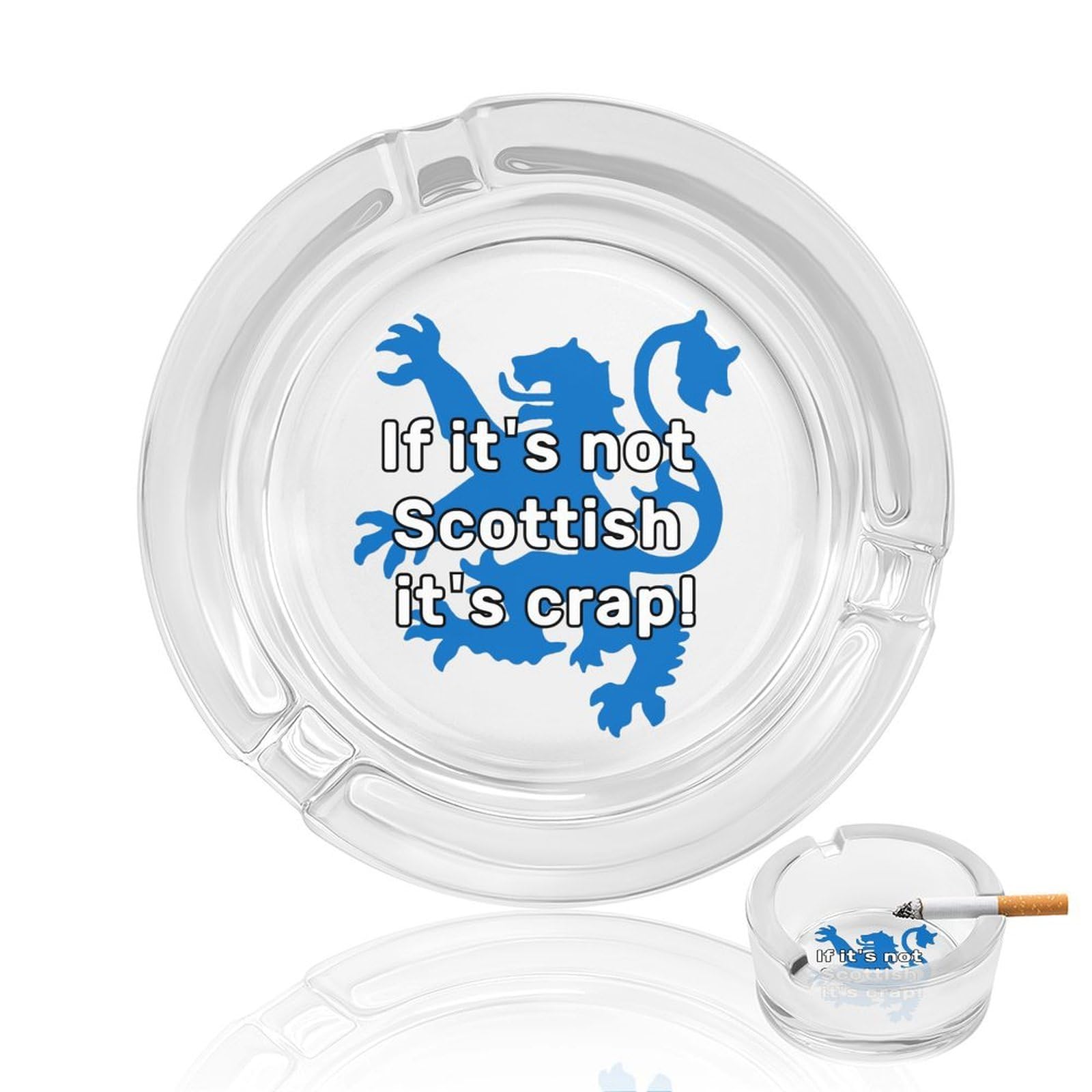 Nclqvjxzkhw Style If It's Not Scottish-It's-Crap! Glass Ashtray Round Ash Tray Smoking Trays For Home Garden Outdoor