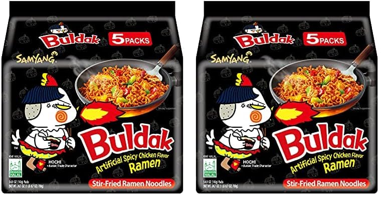 SAMYANGBuldak Korean Hot Spicy Chicken Stir-Fried Ramyun Noodles 4.94 oz (Pack of 10)
