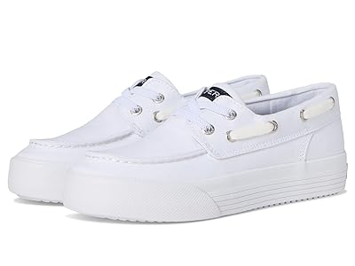 Sperry Kids Bahama Platform (Little Kid/Big Kid) Girls Shoes White 1 : 12 Little Kid M, Canvas