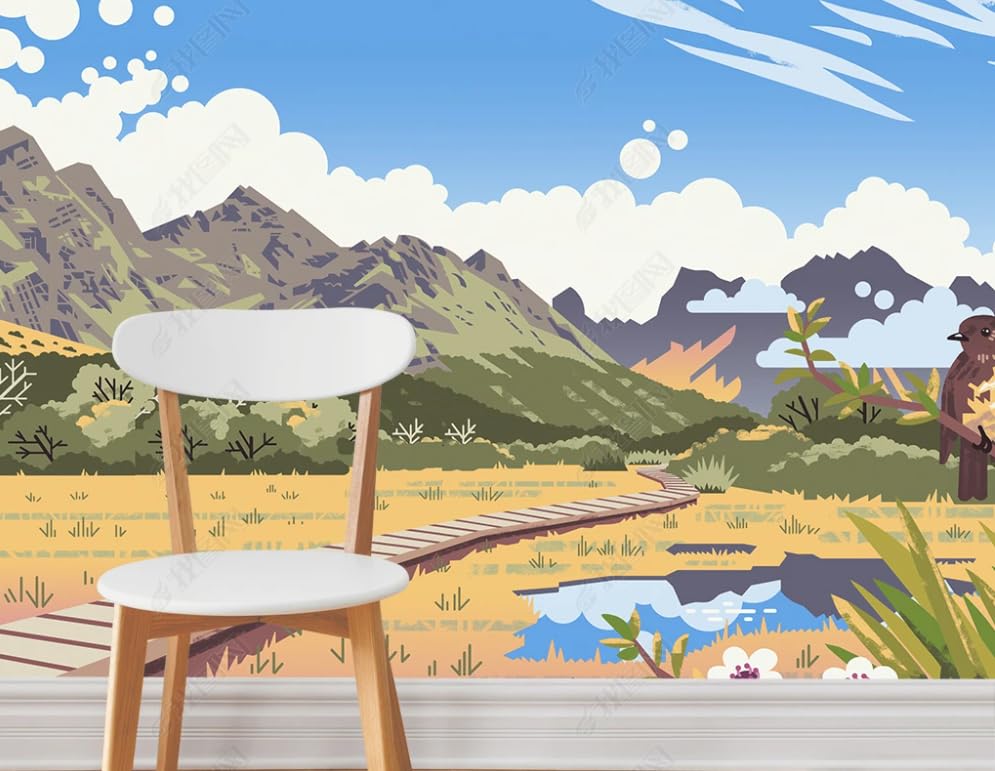 Papier peint intissé 400x280cm résistant et facile à poser pour grand mur de salon