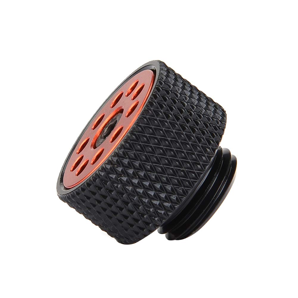 Adapter do chłodzenia wodą G1 / 4, gwint ASHATA miedziany G1 / 4 PC Chłodzenie wodą Proste złącze wtykowe, korek odpowietrzający Złącze korka wylotowego do komputerowego chłodzenia wodą (czerwony)