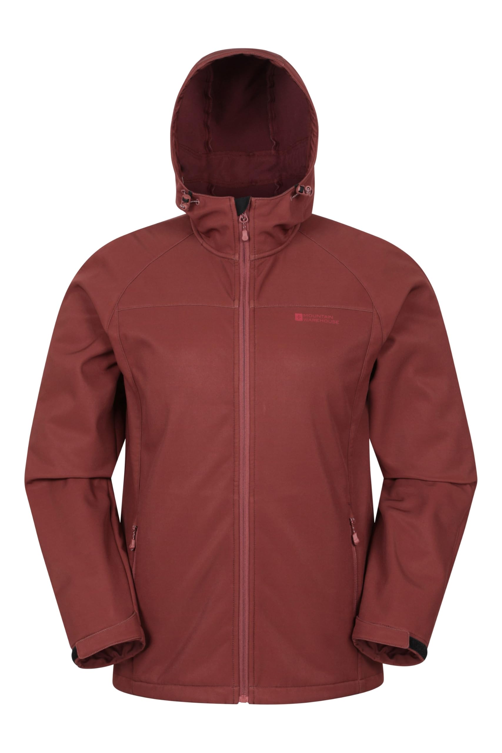 Mountain Warehouse Men's Dark Red Exodus Softshell Jacket - Water Resistant Rain Coat With Adjustable Fit & Side Pockets - For Spring Summer, Walking, Hiking & Travel S