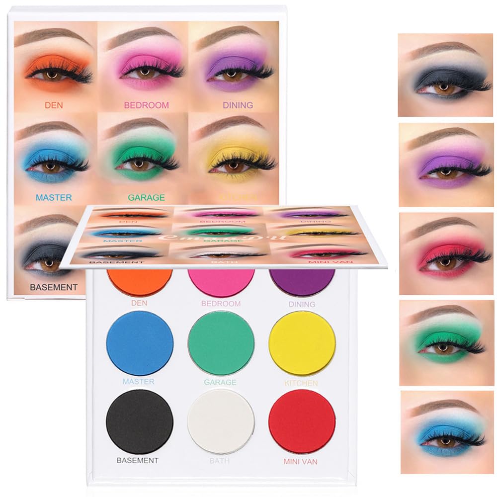 Rainbow Eyeshadow - High Pigment Color Palette, Black Red Blue Matte Eyeshadow, Professional Cruelty-Free Makeup