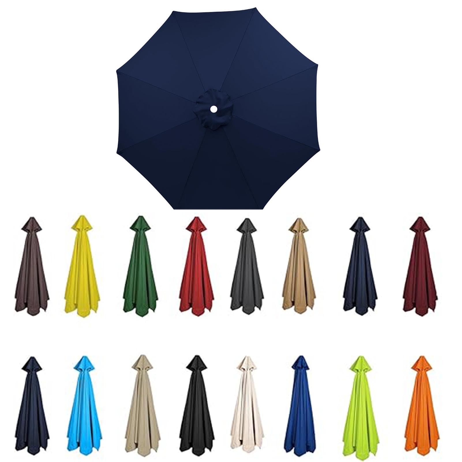 2m-3.5m Replacement Parasol Canopy, Umbrella Replacement Fabric, UPF 50+ Garden Parasol Replacement Canopy, Outdoor Replacement Fabric, 6/8 Rib for Garden Umbrella (Navy blue,8ribs:3.0m/9.8ft)