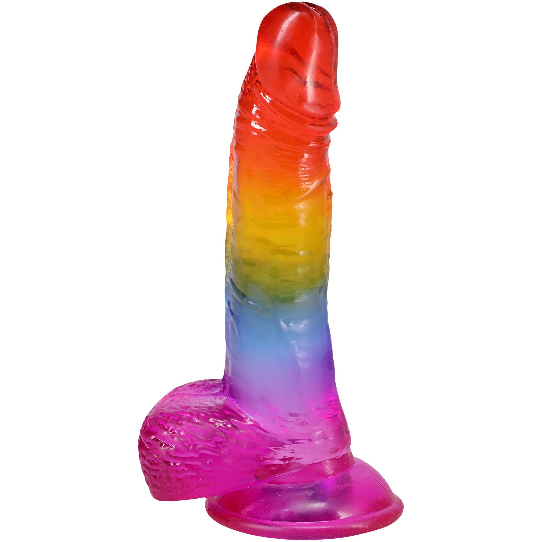 Doc Johnson Crystal Jellies - 8.5 Inch Realistic - Dildo - for Adults Only, Rainbow: 8.5 Inch Dildo