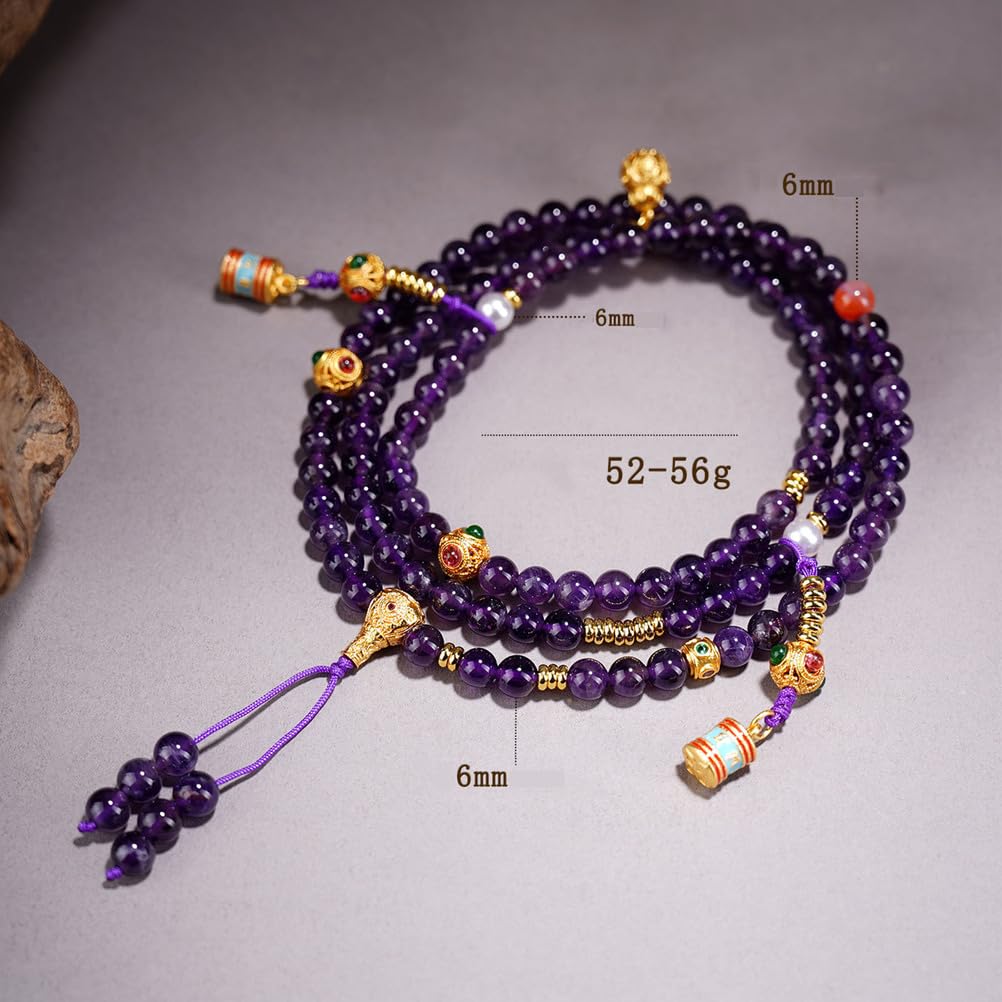 Wandelbare Amethyst-Halskette und Armband – 2-in-1-Schmuck aus natürlichem violettem Kristall mit Verstellbarer Länge für Damen und Herren