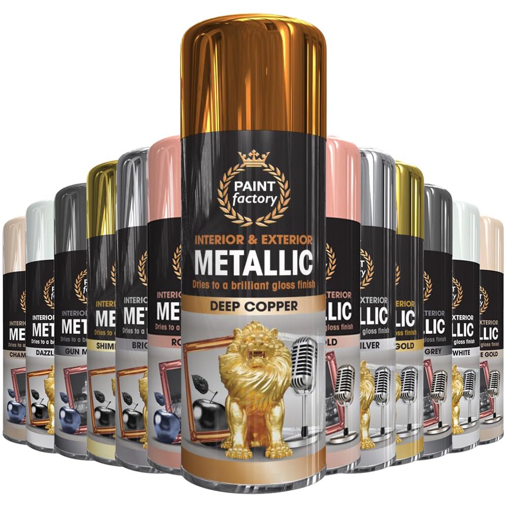 AlezyB - 1 x Metallic Deep Copper Spray Paint 400ml Multi-Purpose Aerosol Use for Metal and Wooden Furniture, Ornaments, Decorative Items and Much More for Interior & Exterior