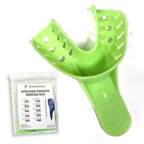 Miniatura 10 de Autoclave - Bandejas perforadas de impresión dental, número 4 medianas más bajas, bolsa de 12