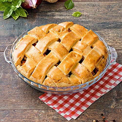 image for DMAR Glass Pie Plate Deep Pie Baking Dish for Shepards Pie, Apple Pie 