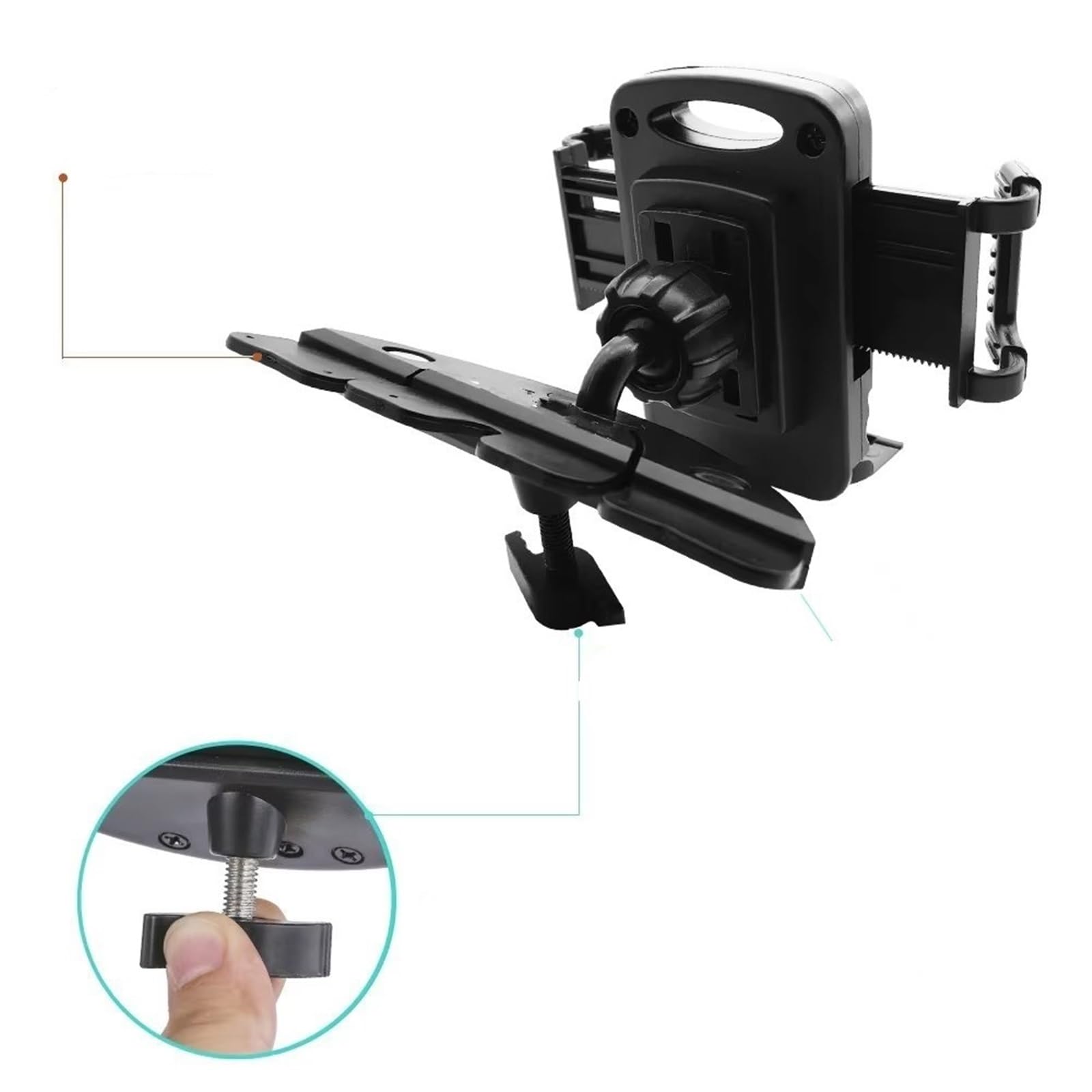 para iPhone GPS Xnyocn Soporte para Coche Soporte para Ranura para CD Soporte Ajustable Universal Soporte para Teléfono Móvil con Rotación 360 ° Soporte Móvil Coche
