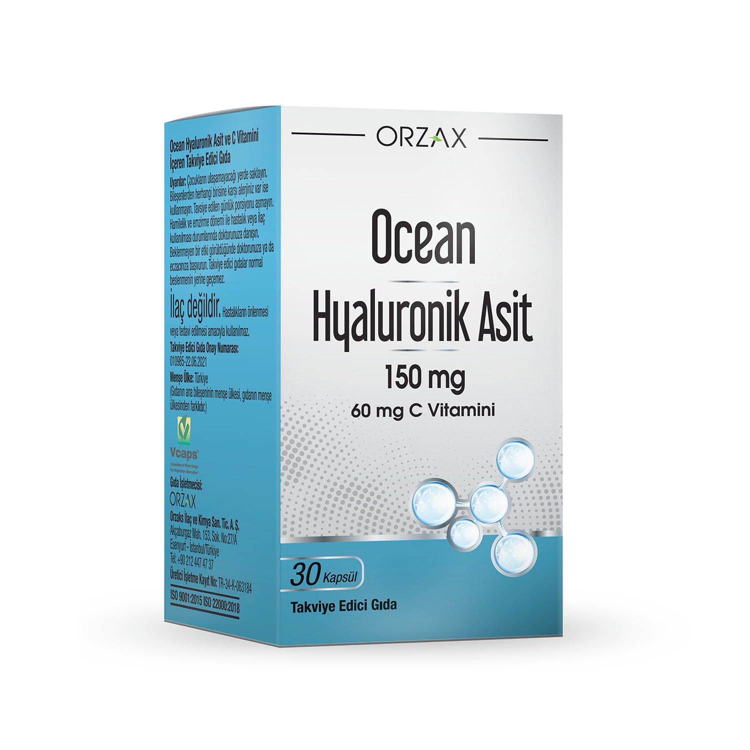 Orzax Ocean Hyaluronik Asit 150 Mg 30 Kapsül
