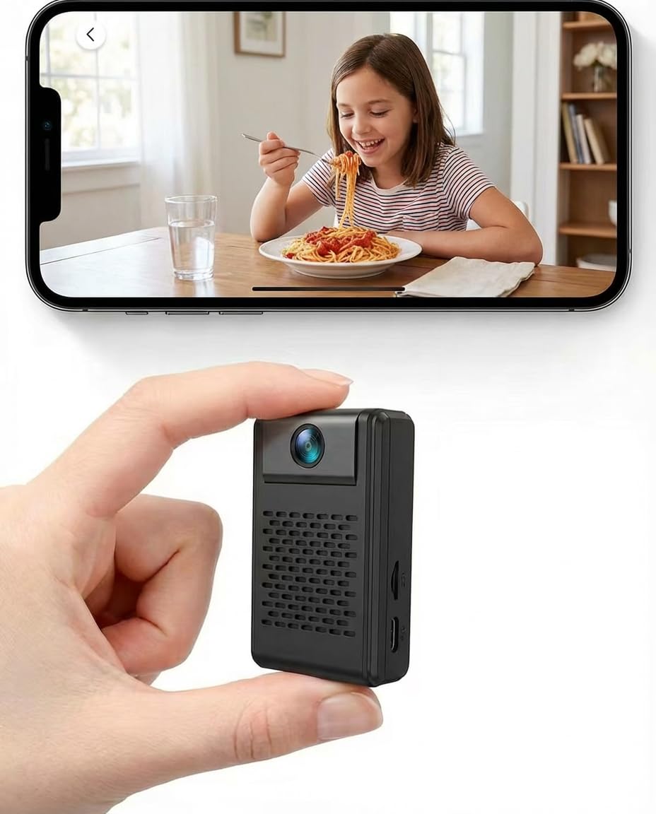 Mini WiFi Camera 1080P Wireless Indoor Nanny Cam with 180 Rotating Lens Portable Video Recorder Rechargeable Battery Motion