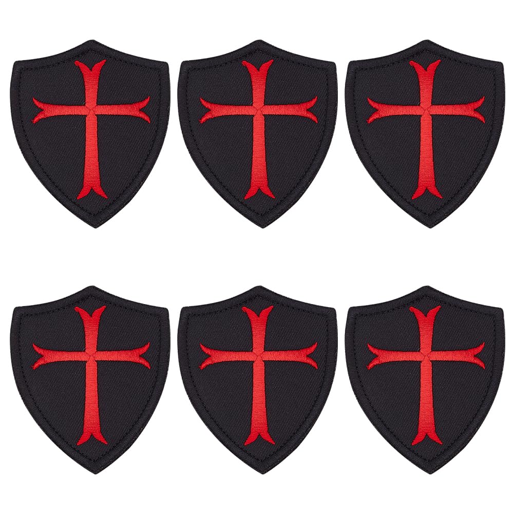 Écussons brodés croix templière crochet et boucle patch militaire pour casquettes sacs