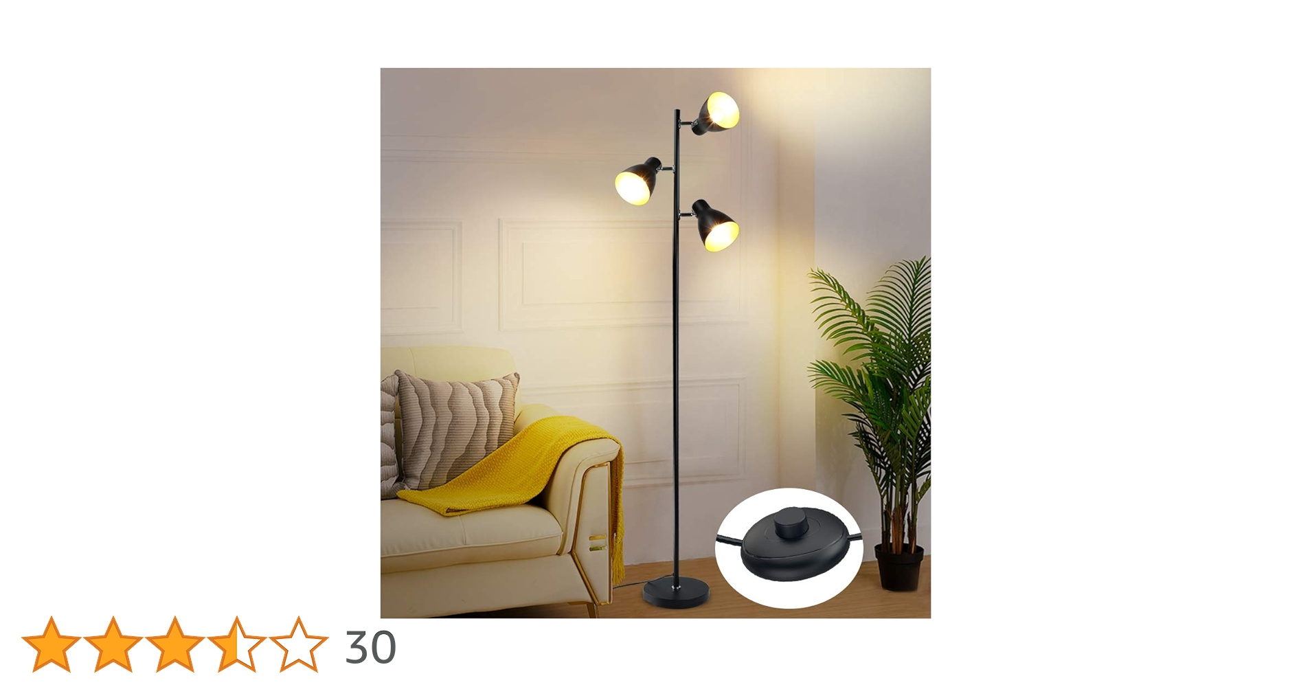 Amazon.co.jp : DINGLILED フロアスタンド 3灯 間接照明 ブラック 角度