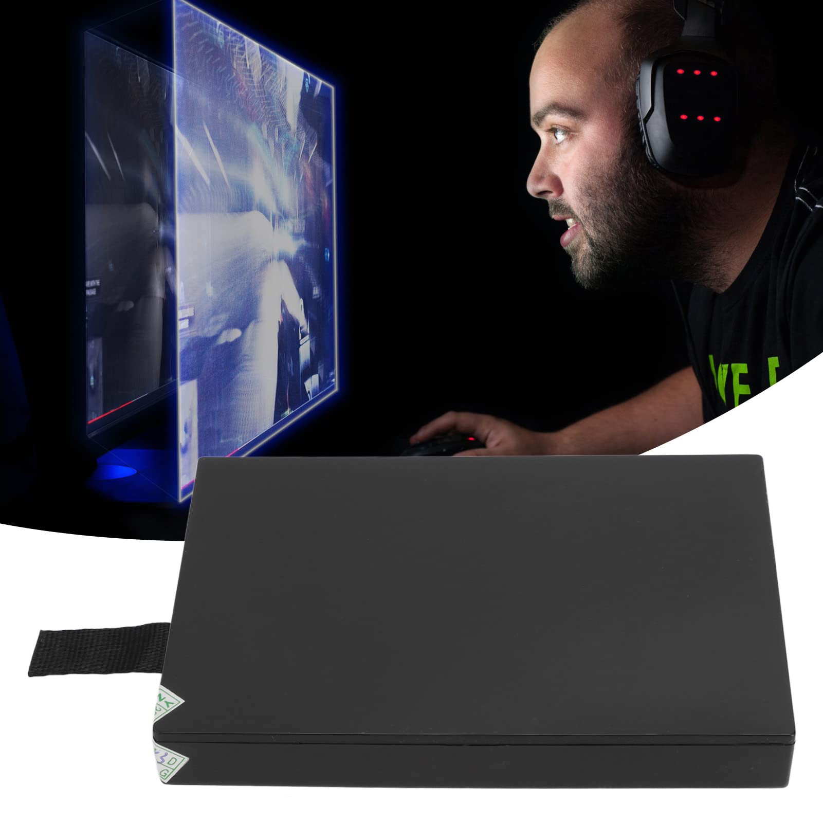 Disque Dur pour Console De Jeu, Mise à Niveau du Disque Dur De Jeu, Accessoires pour Console De Jeu HDD, Résistant à l'usure Et Aux Chutes pour Jeux X Box 360 Slim(120G-Noir)