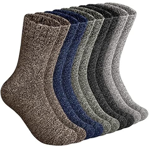 SIHOHAN Mens Wool Socks, 5 Pairs Warm Crew Socks, Thick Boot Mens Socks for Winter Walking Hiking, UK 6-11 Cover