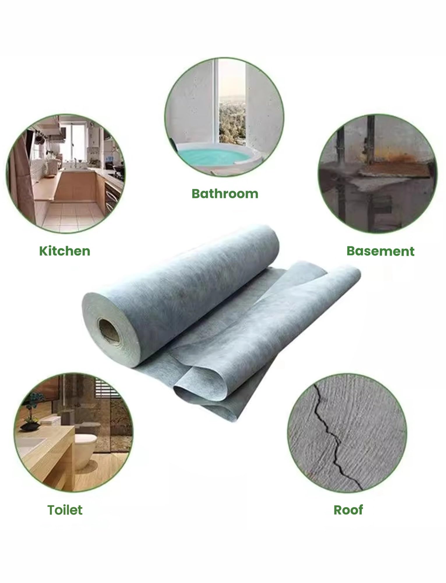 Genérico Membrana Impermeable for techos, Membrana impermeabilizante for Tejas, Rollo de Polietileno de 300 g/m², lámina Impermeable y Transpirable for techos.(Coverage Area 10m²)
