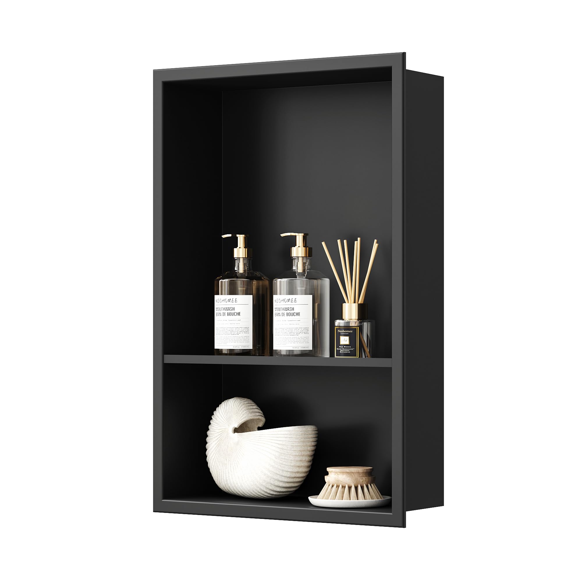 Neodrain Shower Niche Double Shelf Stainless Steel No Tile