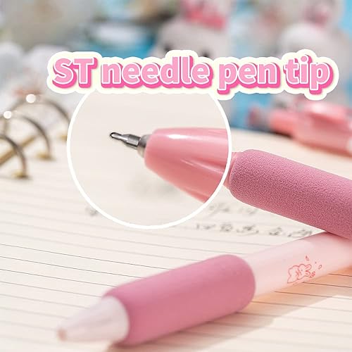 Miniatura 3 de Bolígrafos retráctiles de tinta de secado rápido, cómodos bolígrafos de escritura de punta fina de 0.020 in, tinta negra, perfectos para suministros