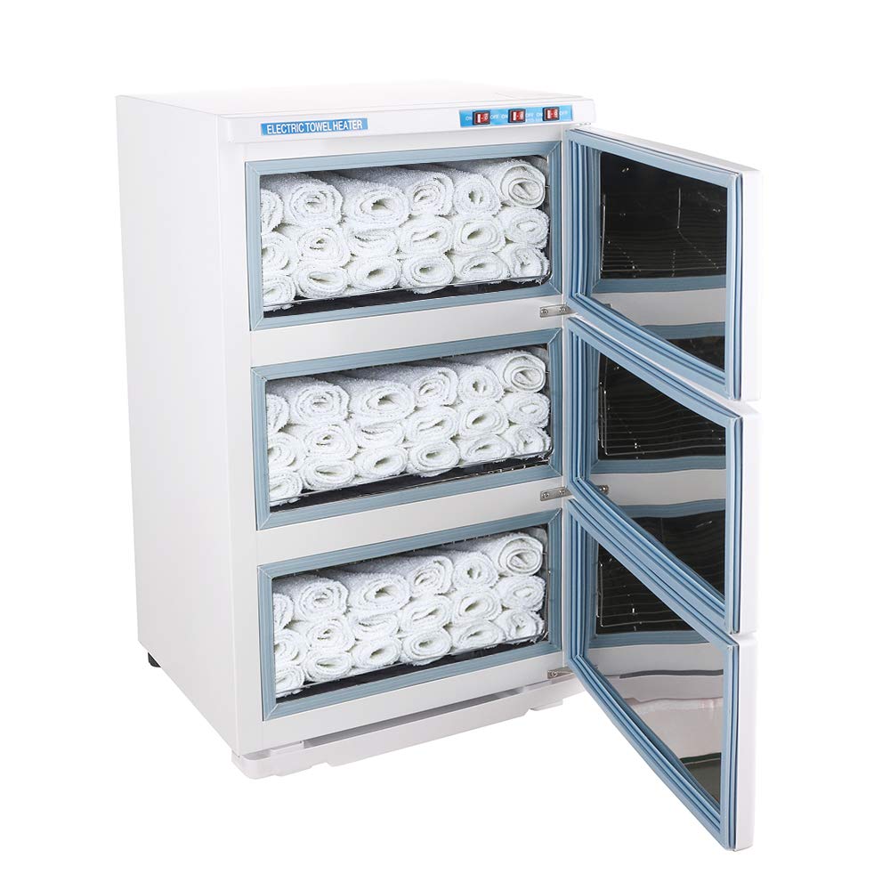 Spa Hot Towel Warmer Cabinet Professional 3 Door Towel Heater 48L for Facials Bath Towels Barber SPA, Hair Beauty, Massage Salon Home (White) : Beauty & Personal Care