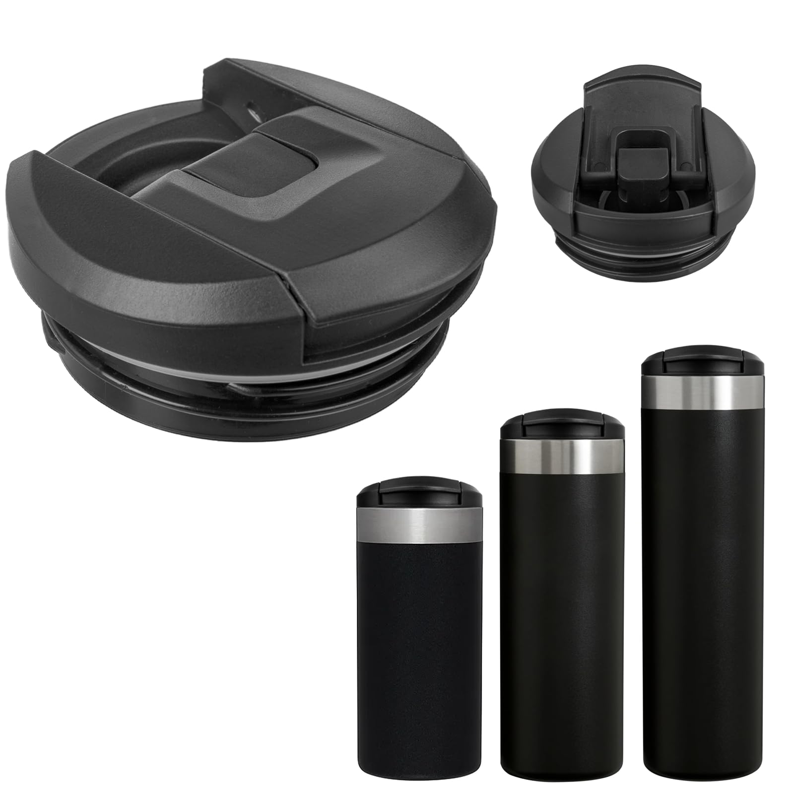 VANEST 1 Pack Replacement Lid Compatible with Stanley AeroLight Transit Bottle 12oz 16oz 20oz, Travel Mug Cap Locking Drink Through Top, Leak Resistant BPA Free Accessories (Black)