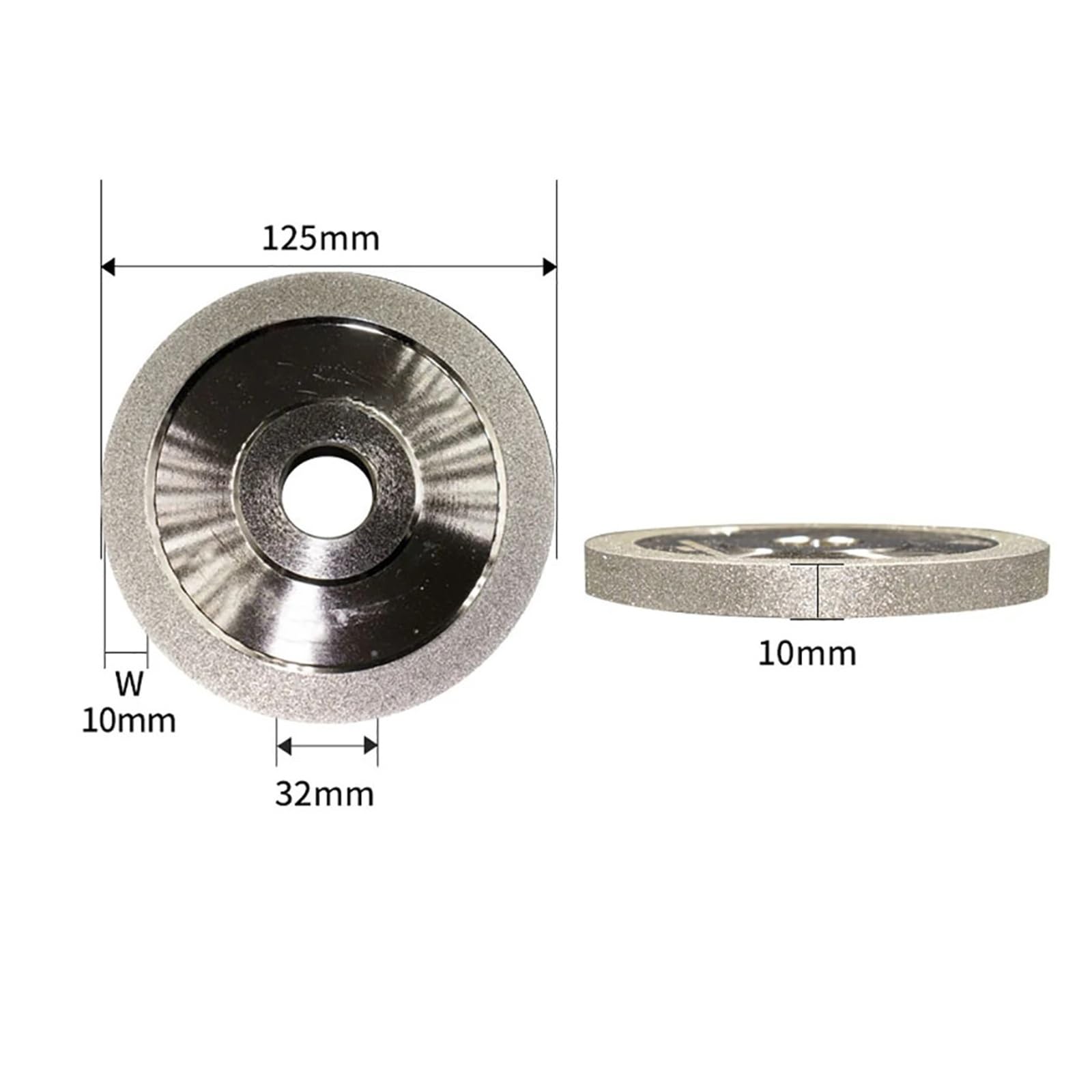125 MILLIMETRI/150 MILLIMETRI CBN Mola diamantata In Ceramica Acciaio Al Tungsteno Fresa Speciale Strumento di Affilatura Lega di Smeriglio Parallelo(125MM,100 Mesh)