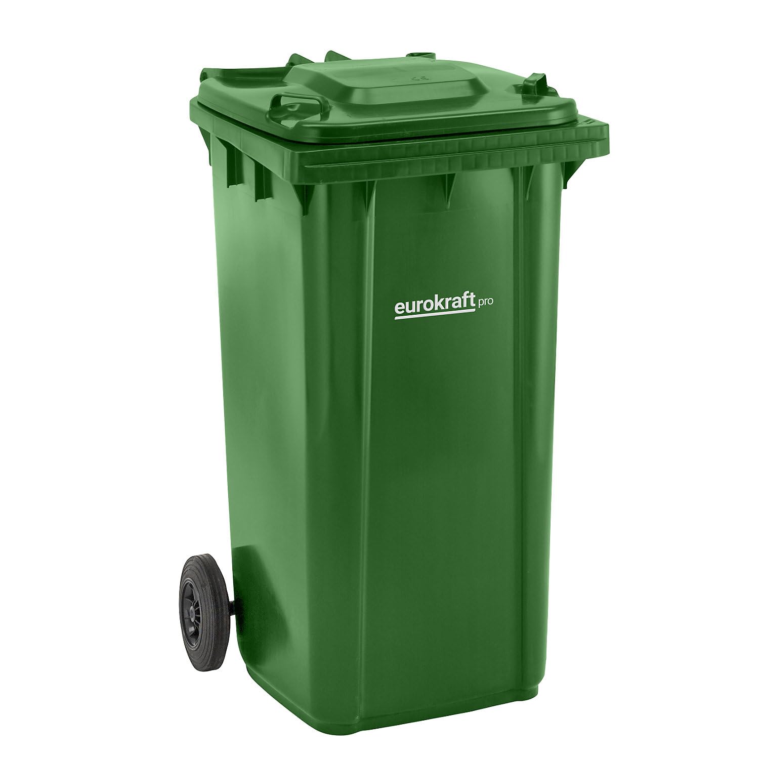 eurokraft | pro | Poubelle en plastique conforme DIN EN 840 | capacité 240 l | l x h x p 580 x 1100 x 740 mm | vert