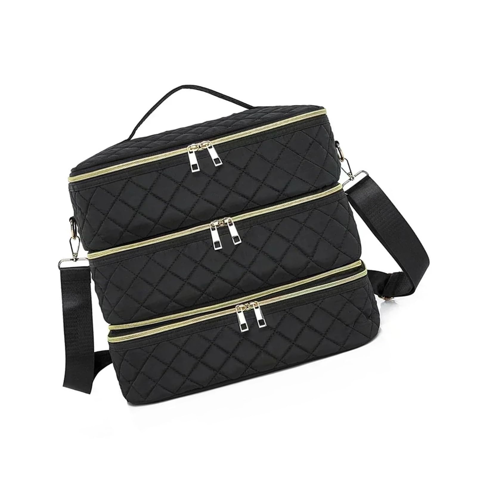 Buxuaaaa Fabric Polish Case Design with Multiple Compartments Leak Proof for + Bottles Storage Portable Cosmetic Storage