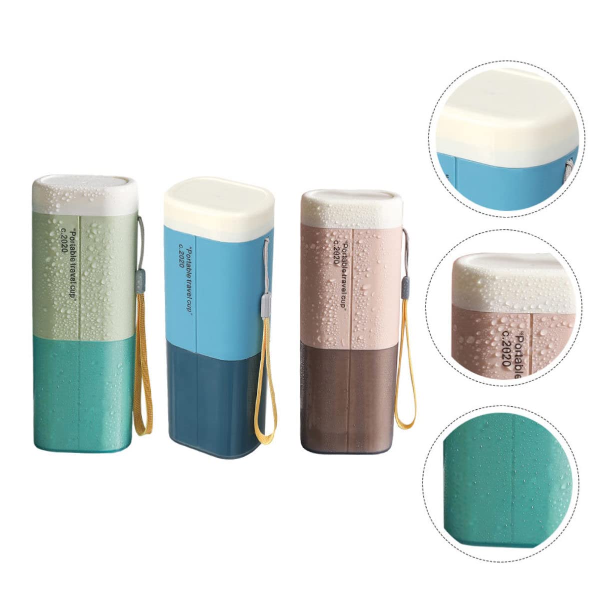 3pezzi Porta Spazzolino e Dentifricio da Viaggio di Bicchieri Organizer per Accessori da Bagno Design Compatto e Leggero per Risparmiare Spazio in Bagagli e Borse