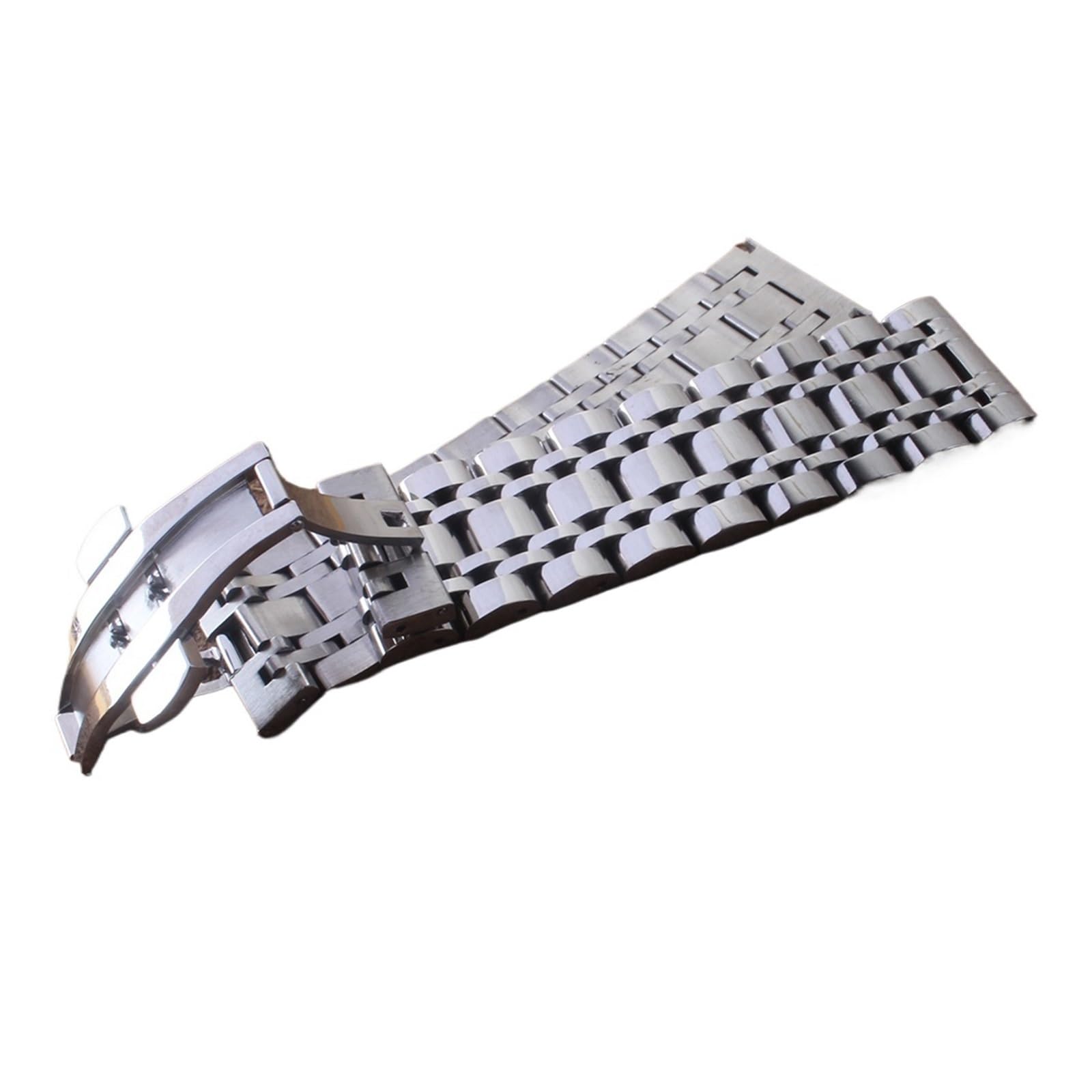Cong Yi 16mm 18mm 19mm 20mm 21mm 22mm 23mm 24mm 25mm 26mm Bracelets Argent Acier Inoxydable Bracelets De Montre Bracelet Fermoir Papillon Polonais