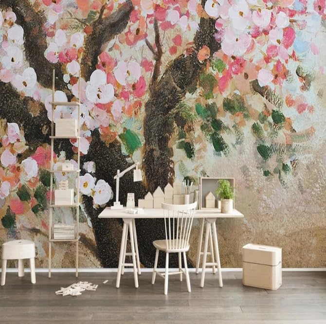 Papier peint panoramique fleurs 3D poster mural salon TV 250x175 cm