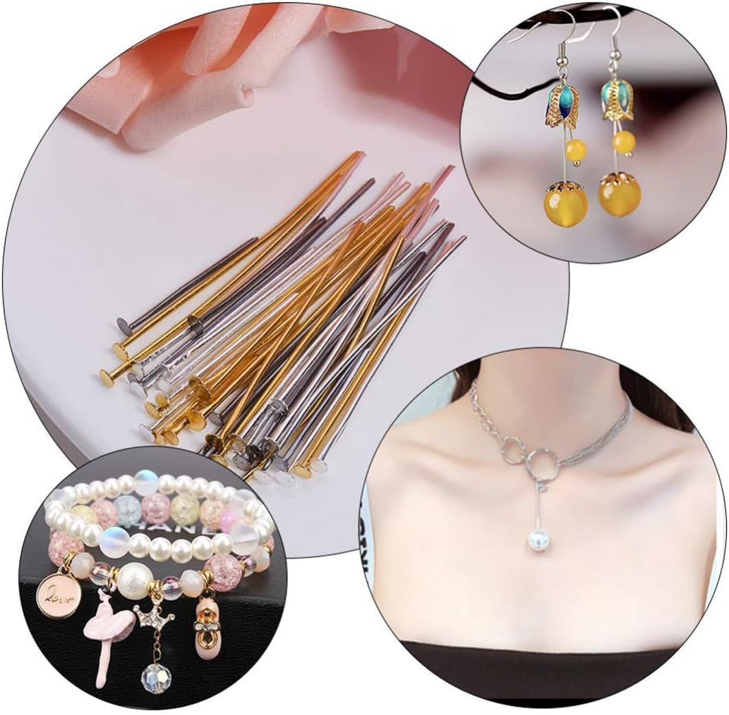 5packs Pin Jewelry Accessories Flat Head T-Shaped Needle Bracelet Making Kit for Halloween Charms