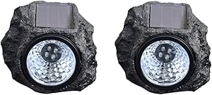 Solar Powered Rock Lights Outdoor Solar Garden Rock Light Outdoor 4LED ...