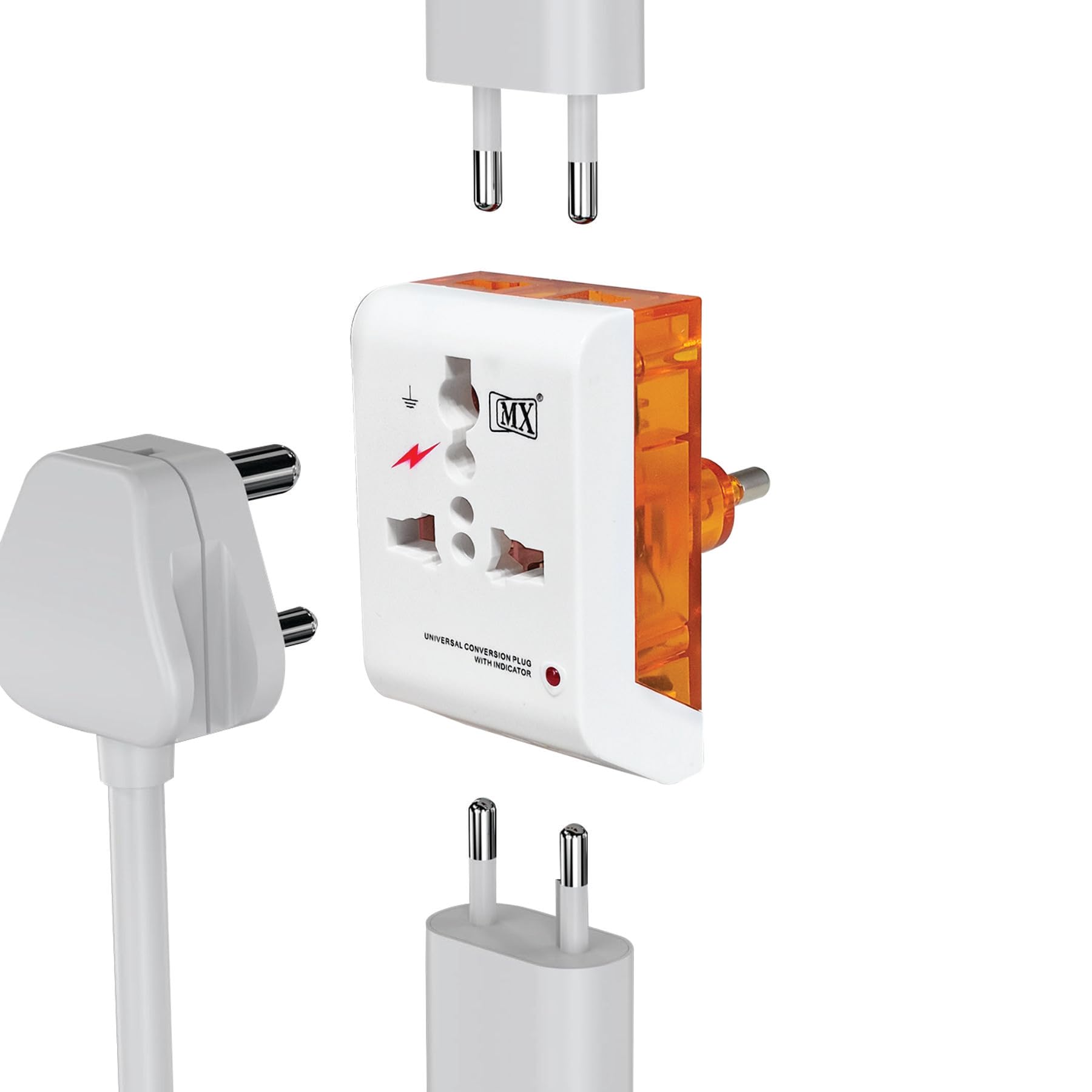 MX 2 PIN Traveller Universal Socket Plug (Type E/F),Worldwide Travel Adaptor, Multi Plug, Conversion Plug, Socket Connector 3 in 1-picture-33