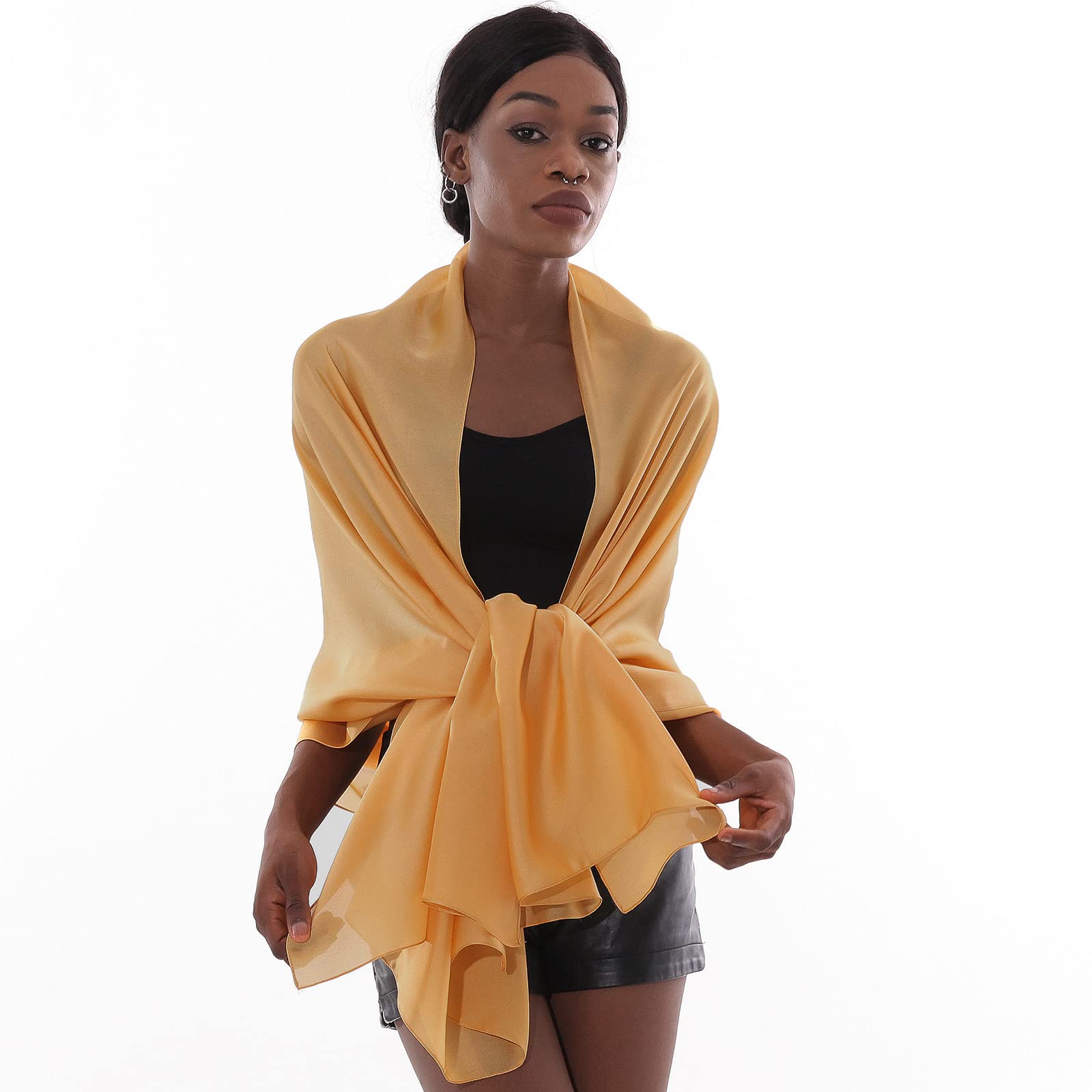 Sciarpa Donna Leggera Scialle Sciarpe Elegante Cerimonia Foulard Pashmina Scilla Stole Primavera Estate