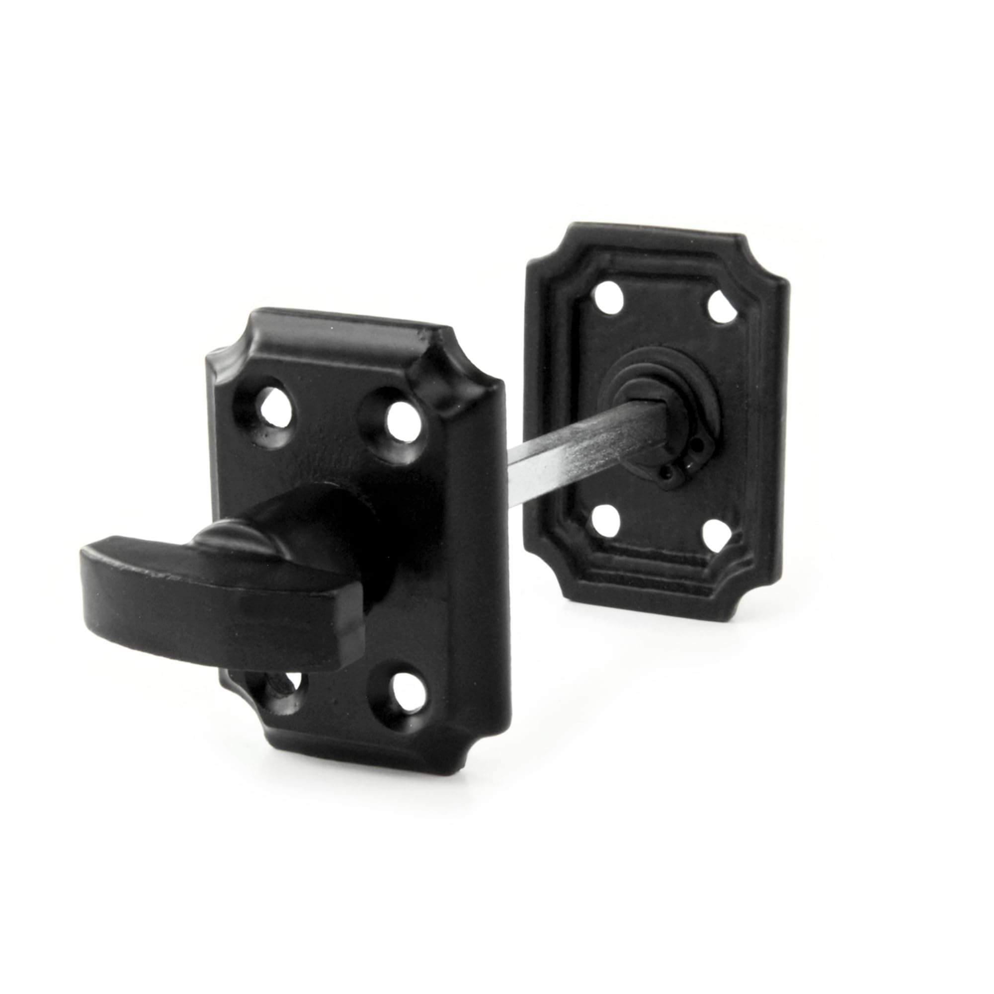 UNDERGROUND PARTS Vintage Style Cast Iron Bathroom Lock Thumb Turn & Release Square Rose Satin Black
