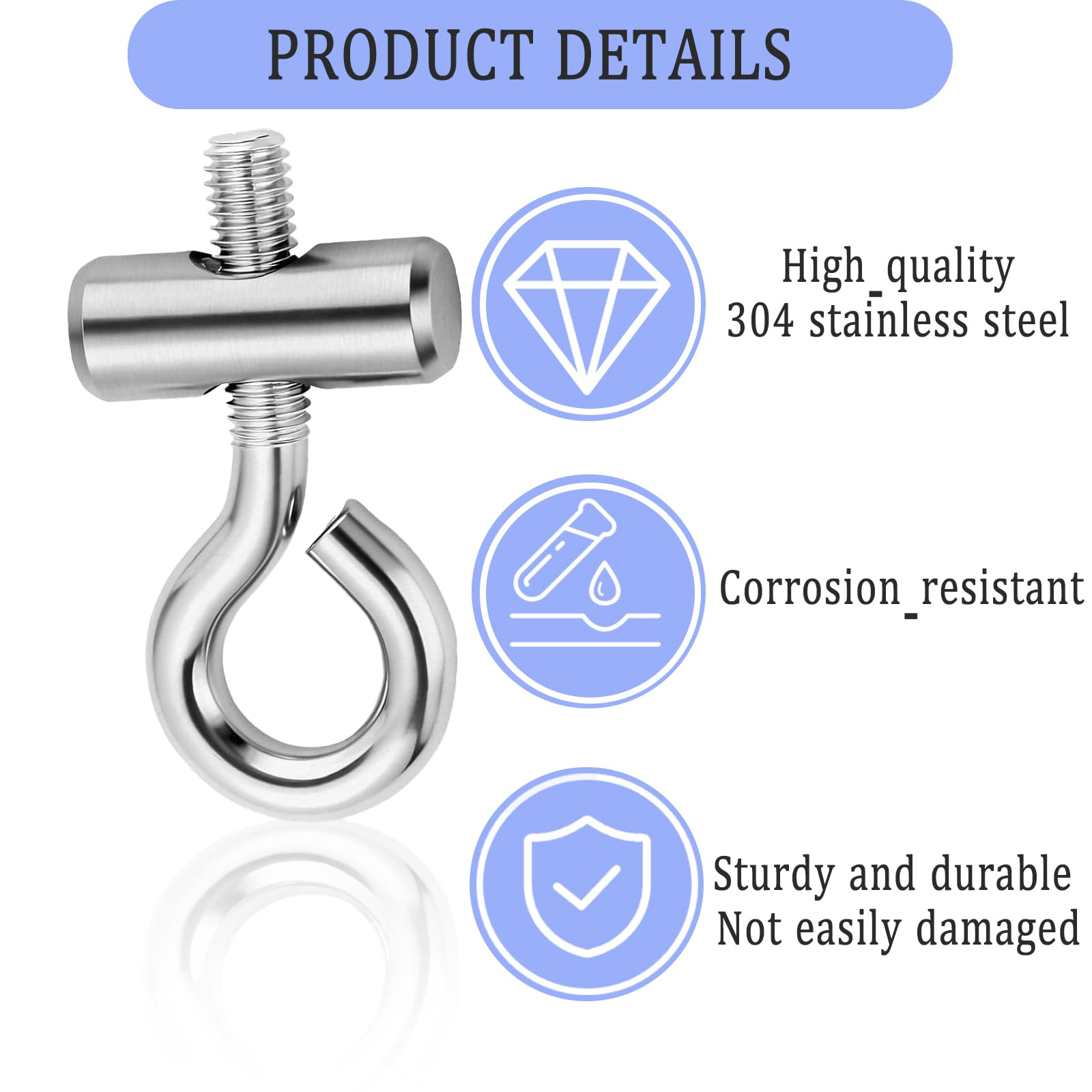 10 piezas Kederstopper 8-10mm Stopper für Kederschiene Accesories - Conjunto de topes de acero inoxidable con mosquitetas y ojos para Awkers von Wohnmobil, Caravan, Caravan, Campervan un Tent - 3