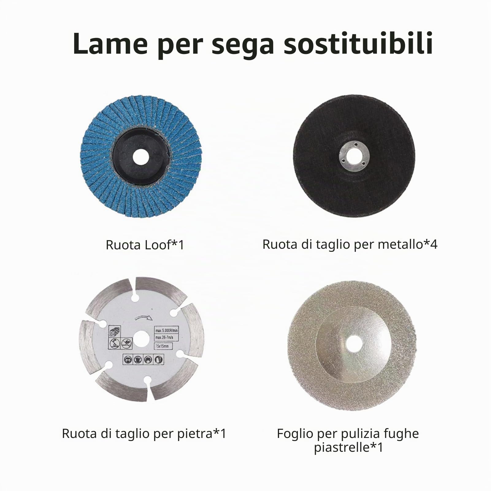 Mini-smerigliatrice angolare, senza fili, 21 V, utensile elettrico per lucidatura con 2 batterie ricaricabili, multifunzionale, con 7 dischi per mattoni, legno e acciaio