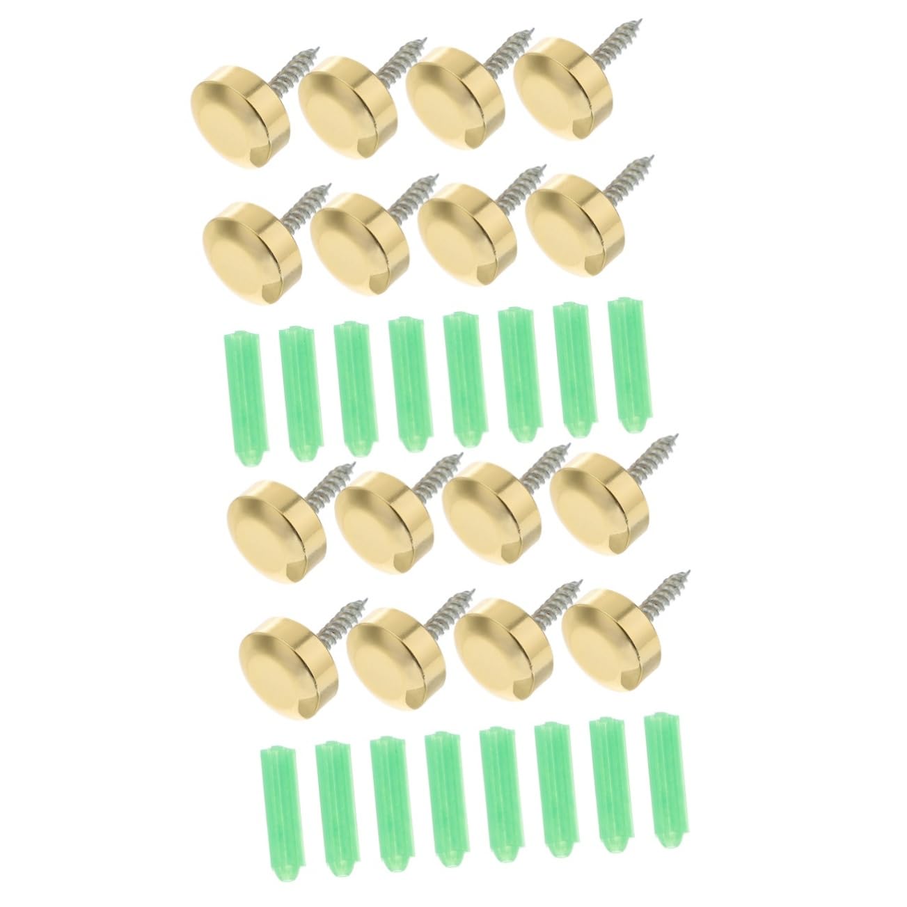 LIFKICH 16 Sets Decorative Mirror Nails Screw Cover Caps Brass Rustproof Smooth for Advertising Hardware Glass Sign Tea Table Mirrors