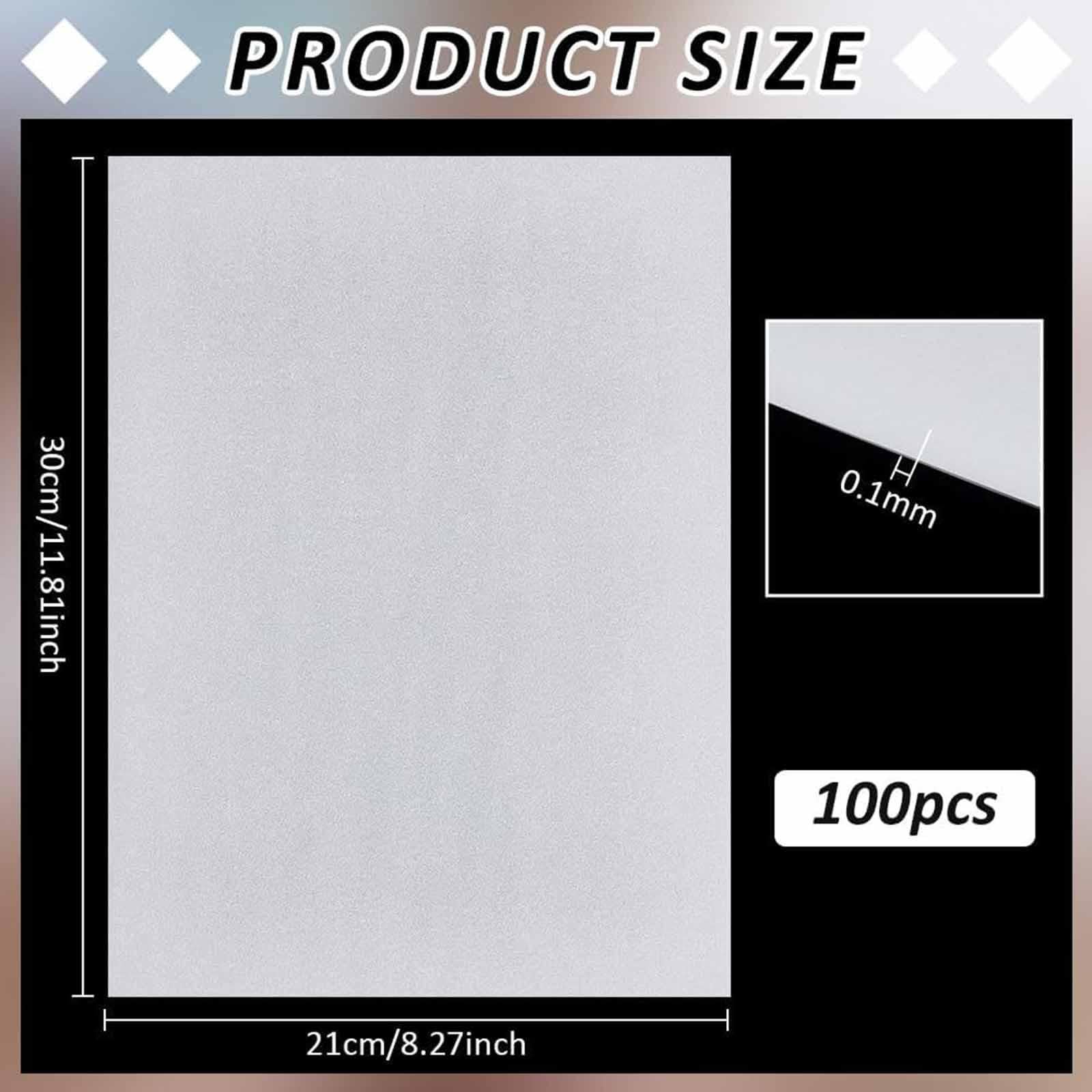 100 Blatt Gefrierpapier für DIY Projekte, Applikationen, Stall, 30 cm X 21 cm