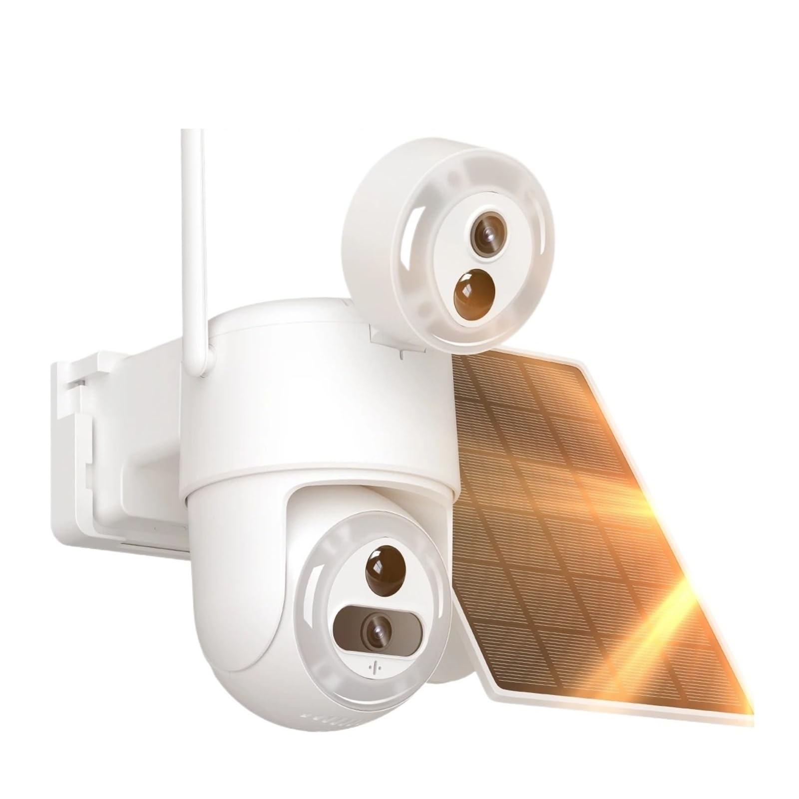 JVDDI 8MP Dual Lens Solar WIFI Security Cameras With Solar Panels Color Night Vision PIR Motion Detection Ourdoor IP Camera(4MP WIFI 64GB Card)